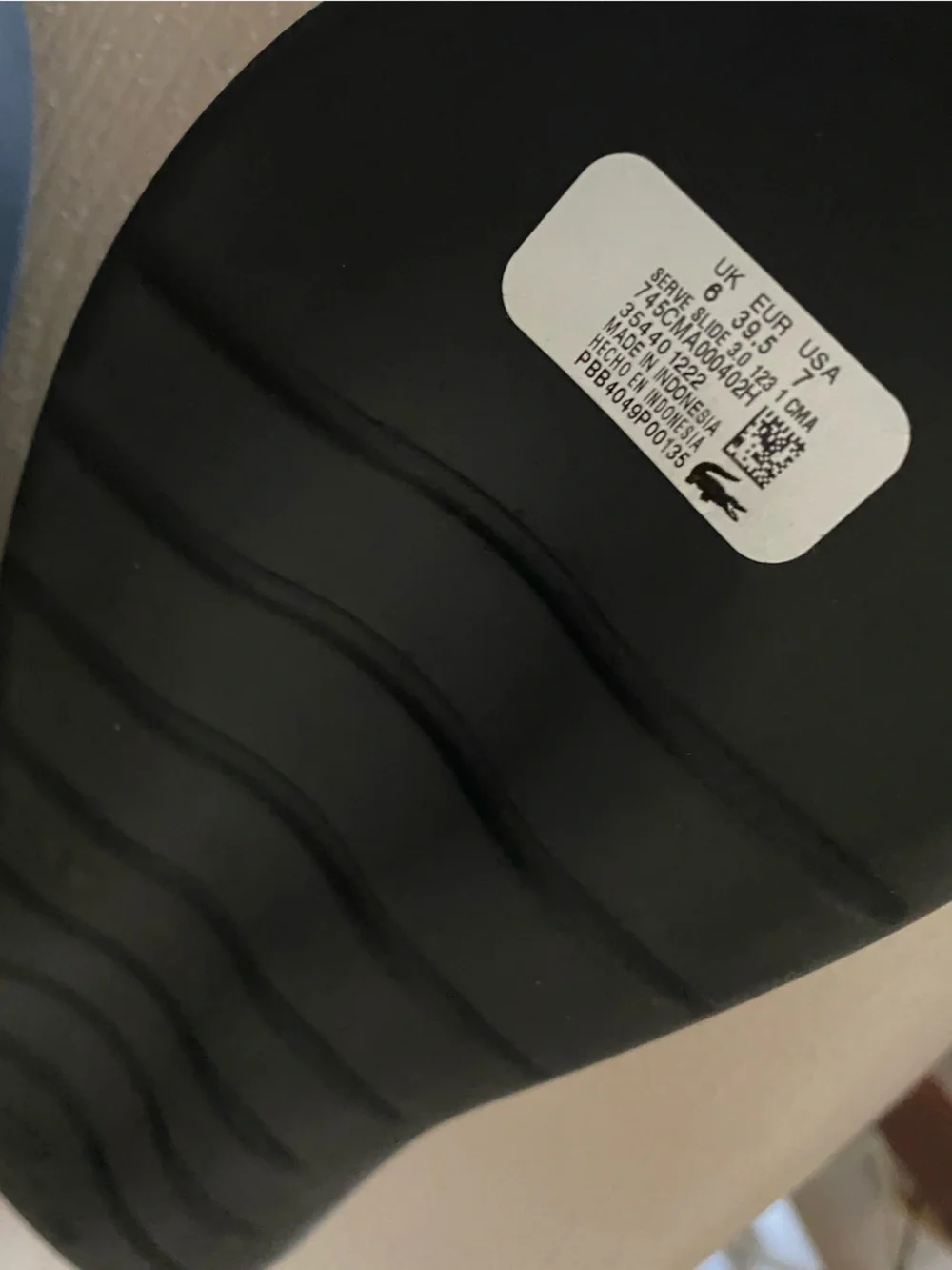 Lacoste serve slide 3.0 black size 7 NEW